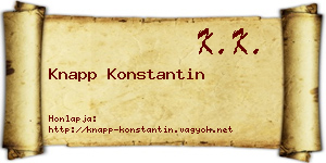 Knapp Konstantin névjegykártya